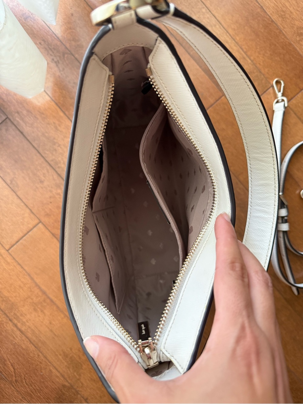 kate spade Perry Shoulder Bag - White Saffiano Leather Gold Hardware - Picture 6 of 6